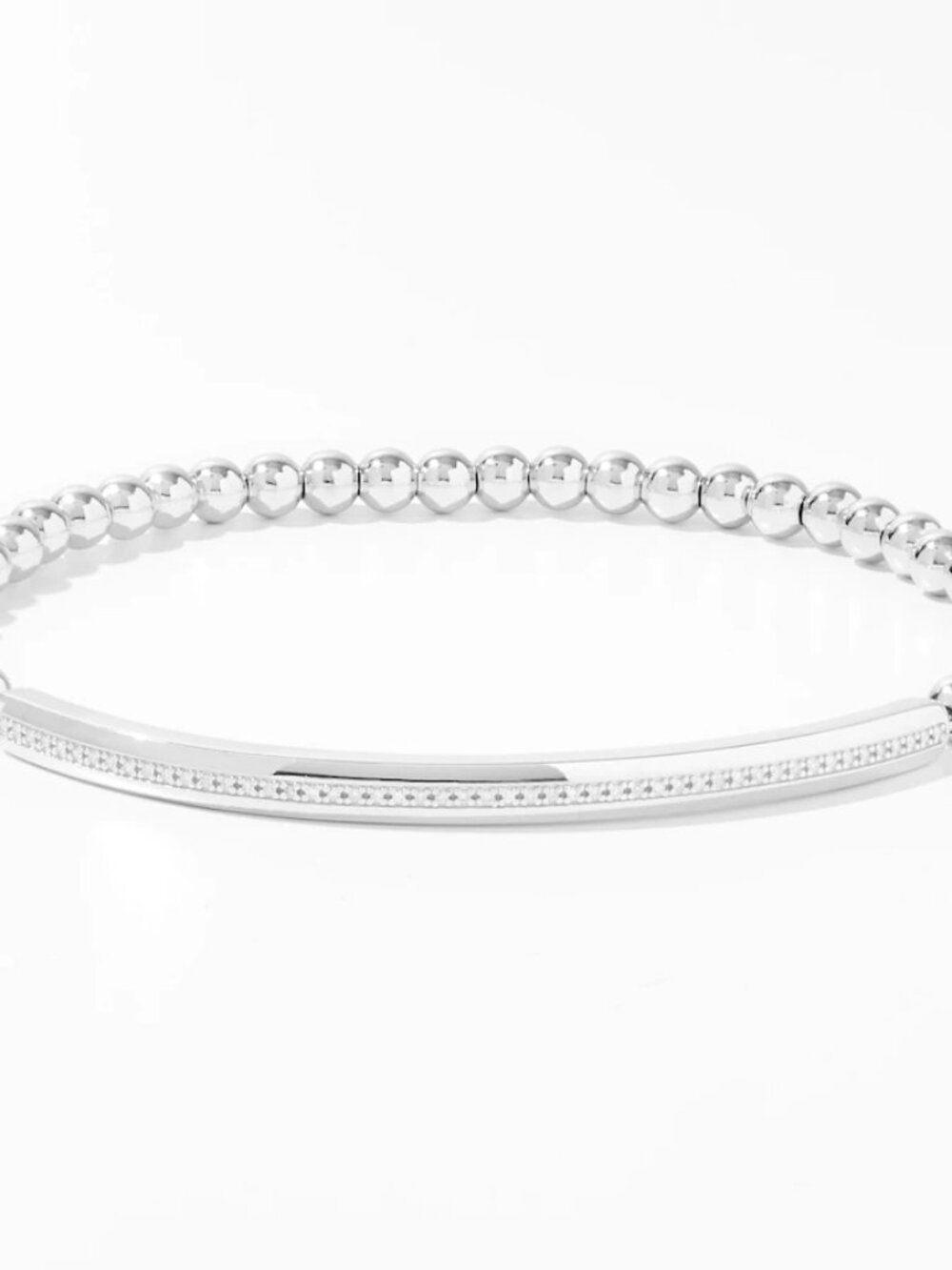 Sterling Silver 0.10 ctw White Diamond Stretch Bracelet